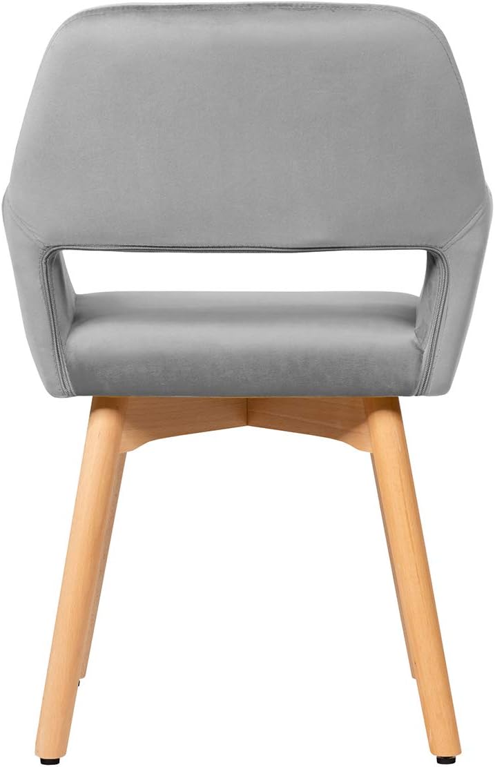 Giantex Juego de 2 sillas de comedor de terciopelo, silla moderna para sala de estar con patas de madera, almohadillas antideslizantes, soporte en
