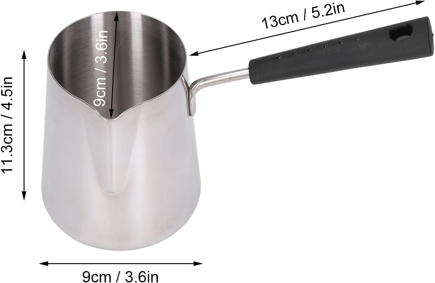 Cafetera turca, calentador de leche de acero inoxidable, mini cacerola con mango resistente al calor, olla de fusión de chocolate para estufa, 20