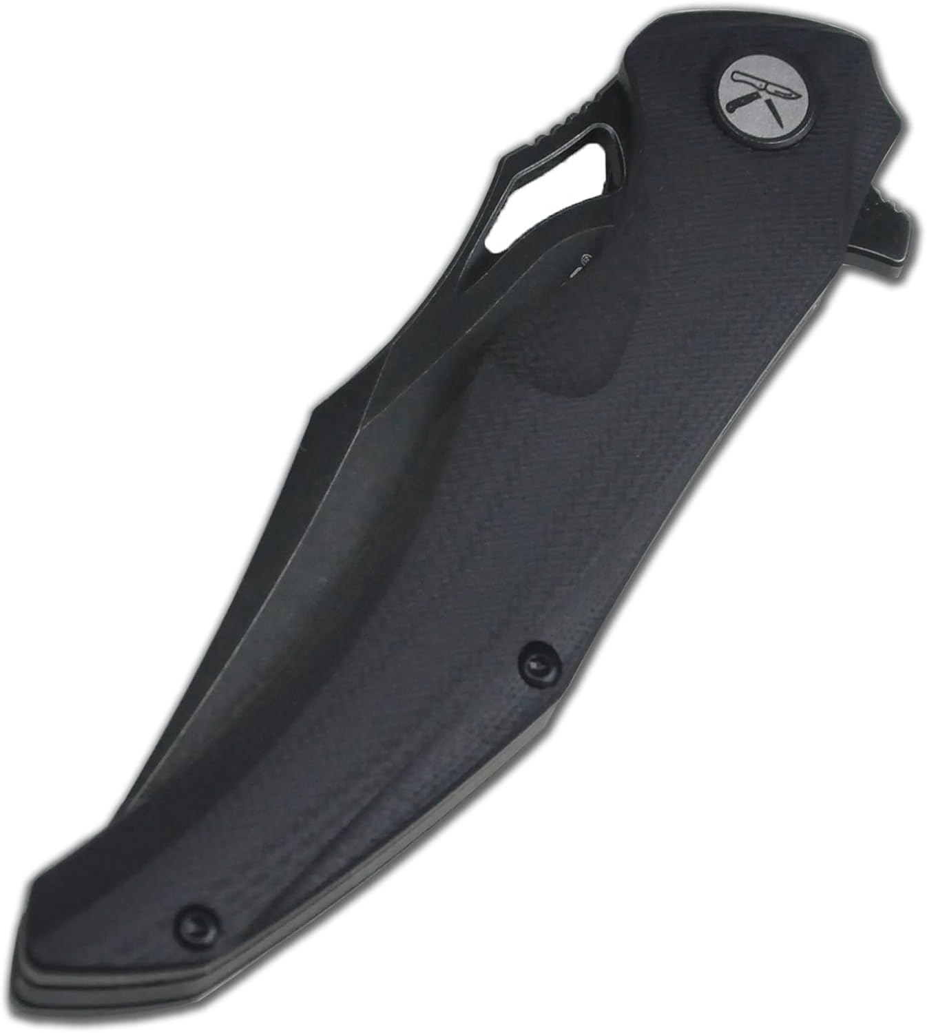 KERZEMAN Cuchillo plegable de bolsillo, 3.81 pulgadas, mango negro lavado a la piedra 14C28N G10, bloqueo de forro, cuchillo utilitario de