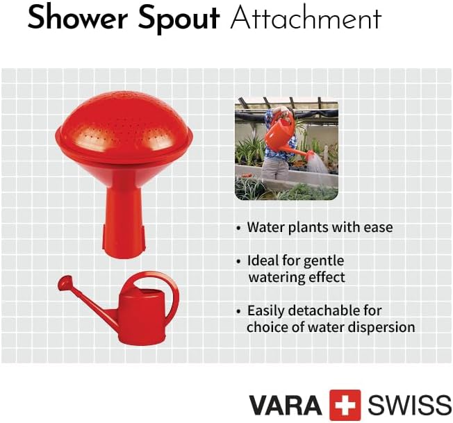 Consolidated Plastics Regadera suiza duradera con protección UV, mango ergonómico para jardinería interiorexterior, fabricado en Suiza (12 litros,