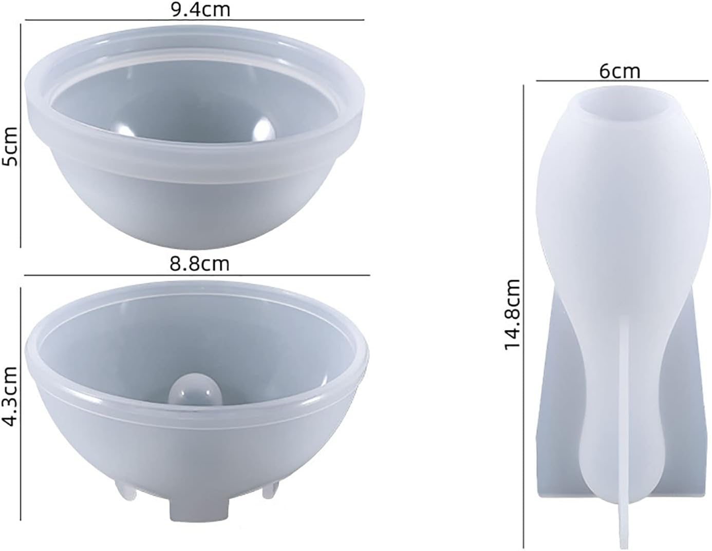 2 moldes de resina de silicona deportiva de bolos, divertidos moldes de fundición de silicona epoxi para bolos, deportes, pelota y entrenamiento de