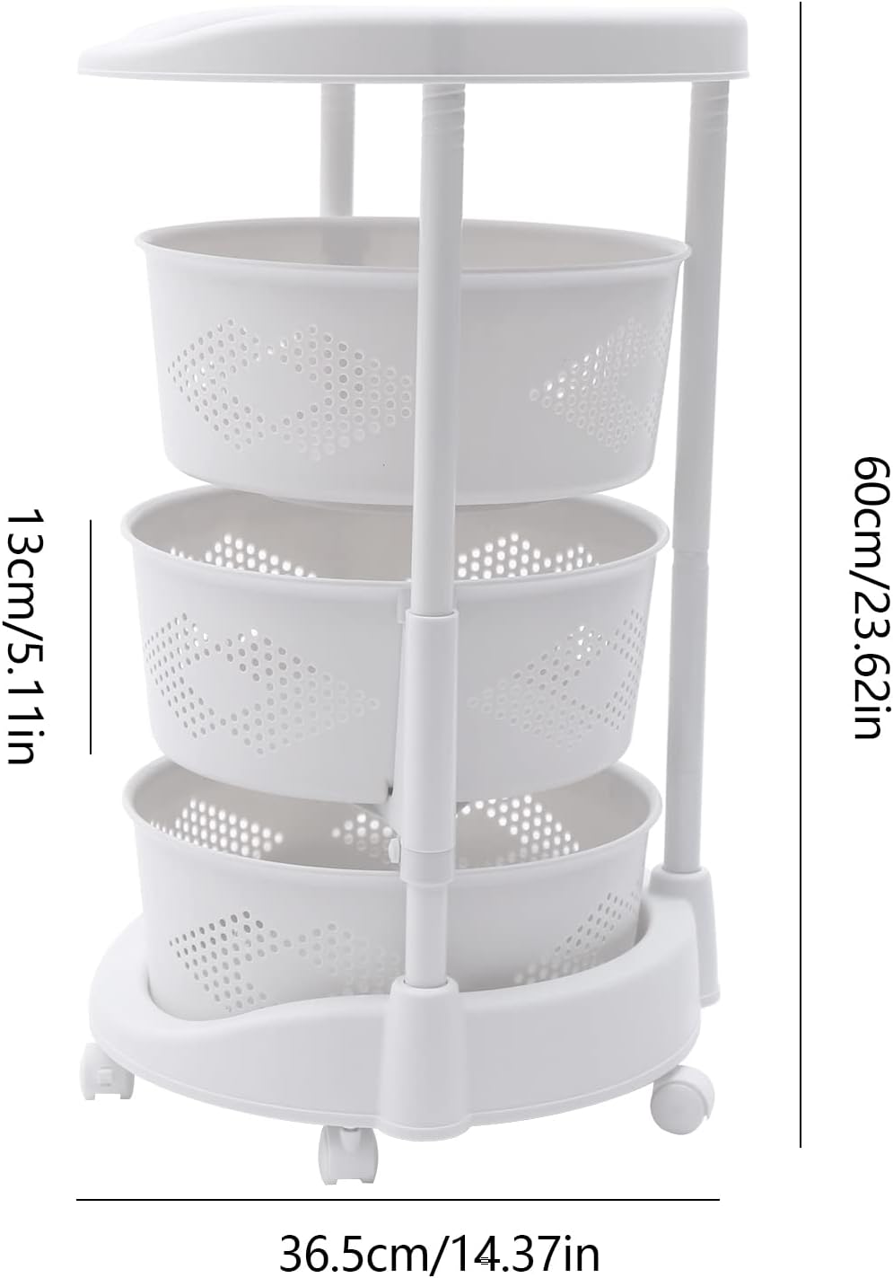 Estantes de almacenamiento giratorios de 3 niveles, estante de almacenamiento de frutas y verduras para cocina, organizador de almacenamiento de