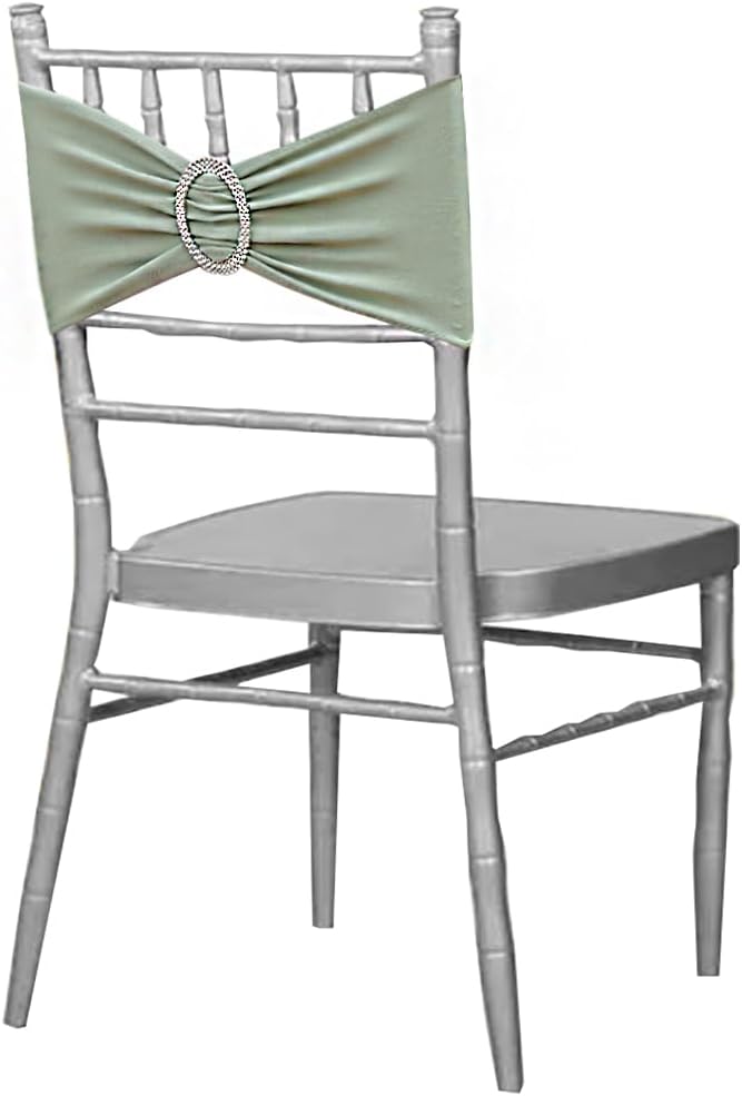50 bandas de silla verde salvia para ceremonia de boda, bandas elásticas para sillas para fiestas, banquetes, temas, hoteles, restaurantes, eventos,