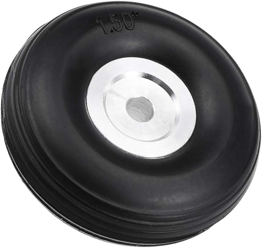 uxcell Juegos de neumáticos y ruedas para avión de coche RC, neumático de esponja PU con cubo de aleación de aluminio, 1.5″
