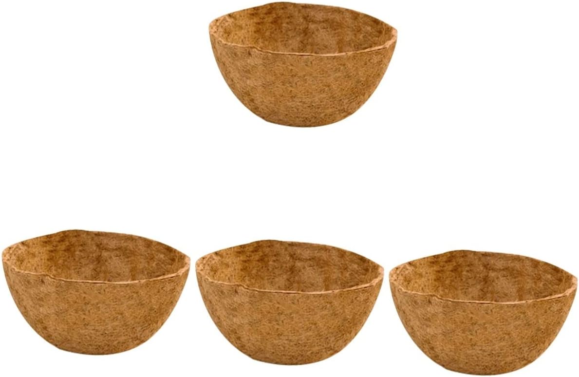 Amosfun 4 piezas de revestimiento de maceta de cubierta de coco para macetas, forros de macetas de fibra de coco, inserto de maceta, prácticos