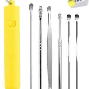 Kit profesional de eliminación de cera de oído, 7 piezas, herramientas de eliminación de cera de oído, limpiador de oídos en espiral, limpiador de Kit profesional de eliminación de cera de oído, 7 piezas, herramientas de eliminación de cera de oído, limpiador de oídos en espiral, limpiador de
