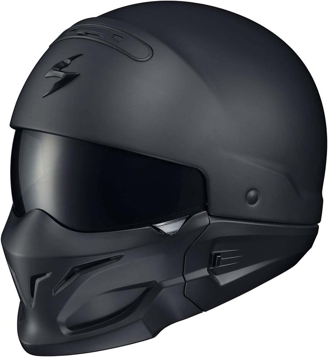 ScorpionEXO Covert – Casco de motocicleta de cara abierta, media carcasa, modo 34, cubierta de boca intercambiable, aprobado por DOT, unisex para