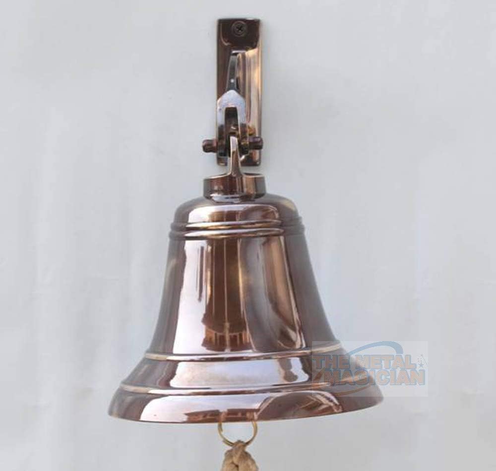 Campana colgante de latón macizo de 6 pulgadas con acabado de bronce, perfecta para cena, interior, exterior, escuela, bar, recepción, último pedido
