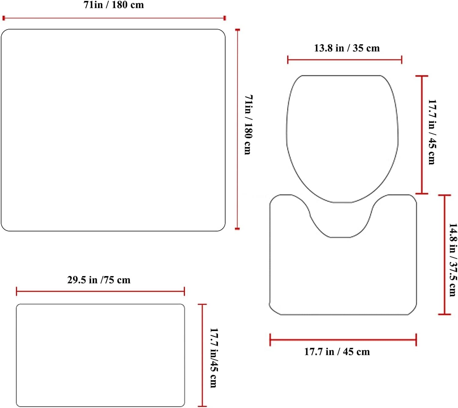 Ghostbusters – Juego de 4 cortinas de ducha, cubierta para tapa de inodoro y tapete de baño, alfombras antideslizantes, duraderas e impermeables,