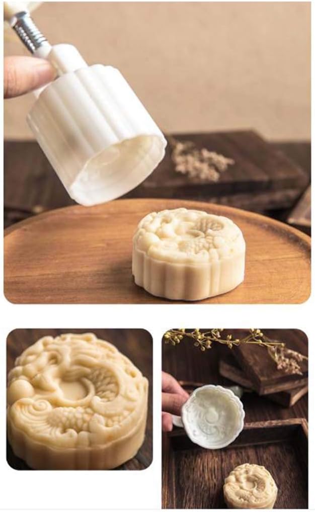 Molde de galletas de 1.76oz con diseño de dragón chino en 3D, para decoración de tartas de mediados de otoño