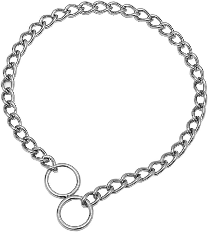 SGODA Collar de estrangulador de entrenamiento para perros, acero inoxidable 304, longitud total 24 pulgadas, 0.138 in