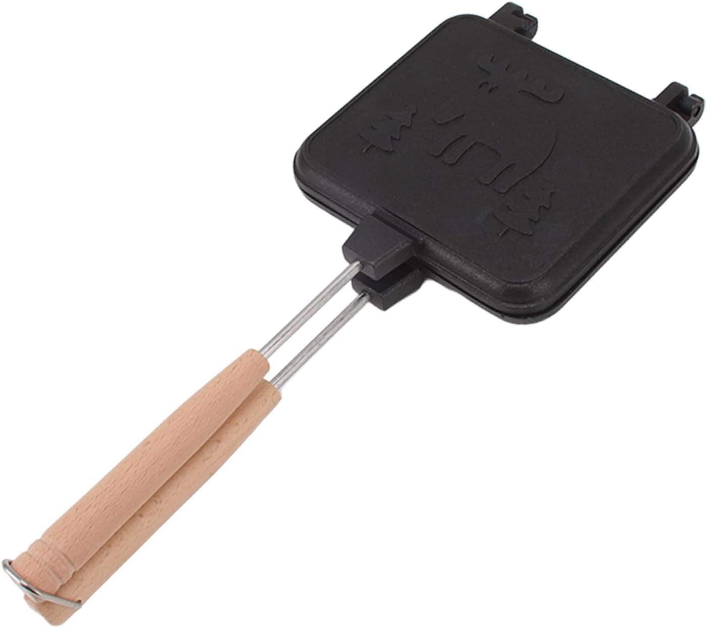 Sartén para sándwich, doble cara a prueba de palillos con mango desmontable para bistec, pan, huevo