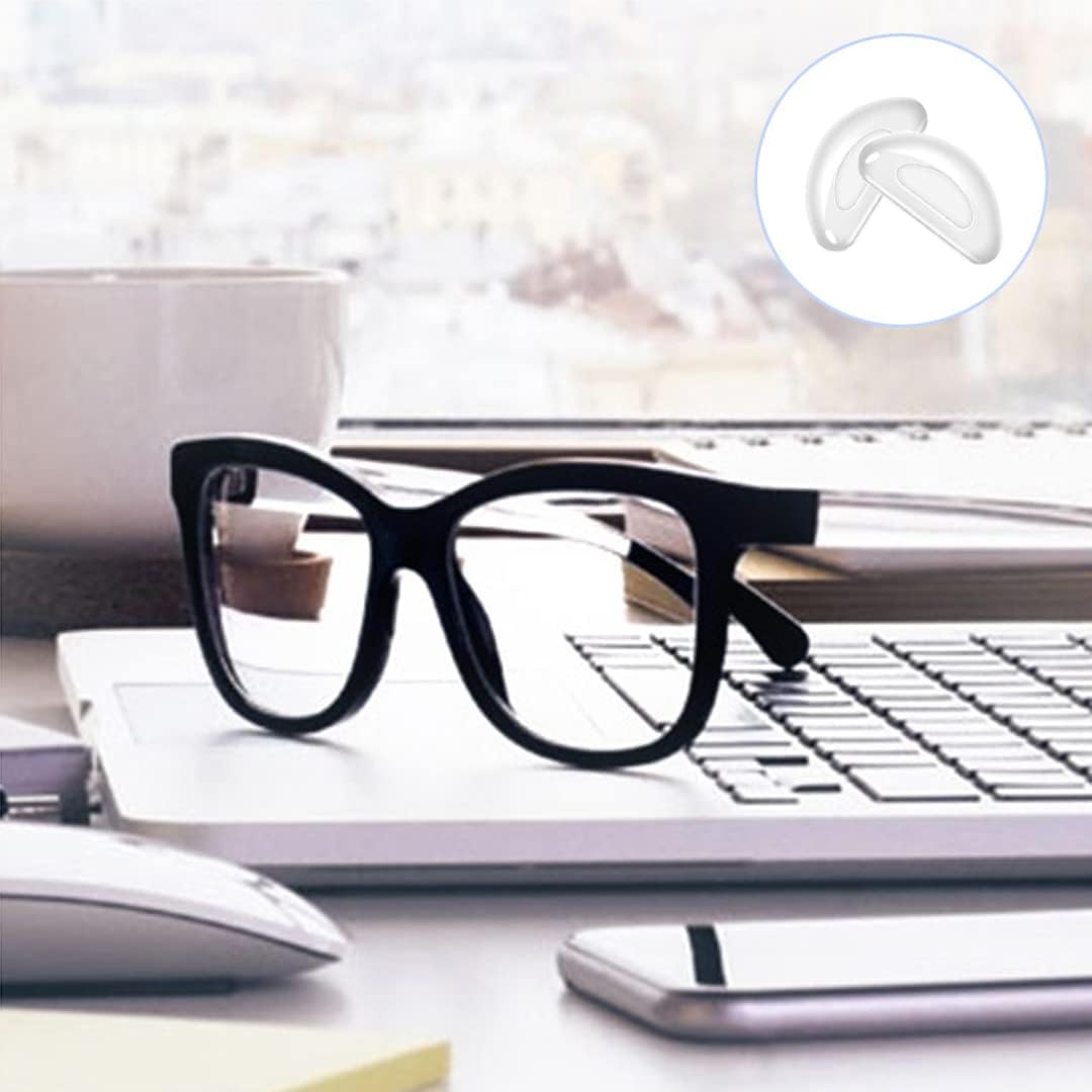 10 pares de almohadillas de nariz antideslizantes y suaves, almohadillas de silicona para la nariz para gafas (transparente0.079 pulgadas)