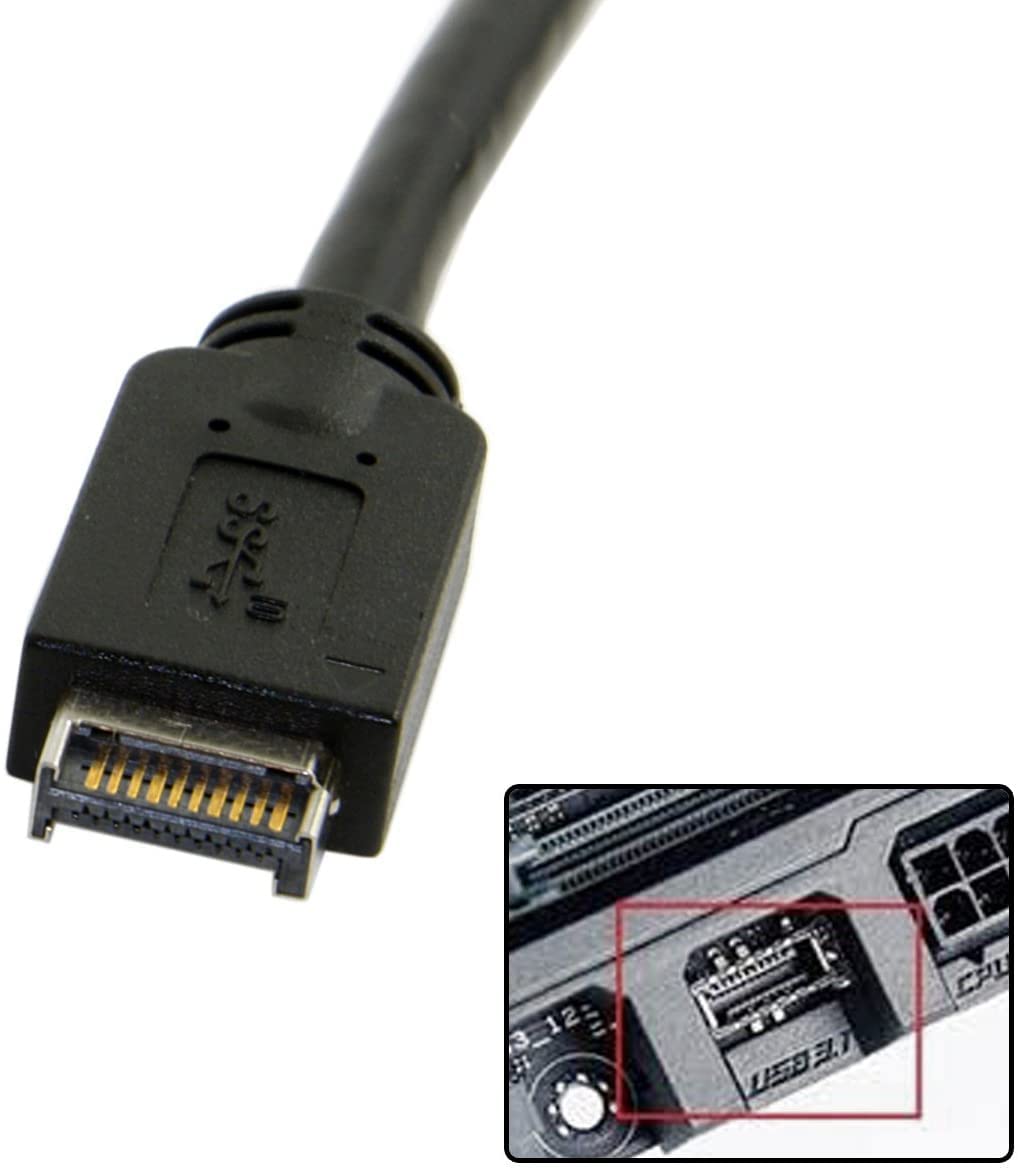 USB 3.1 Panel frontal cabecera a USB 3.0 20Pin Header Cable de extensión para ASUS placa base 7.9 in negro