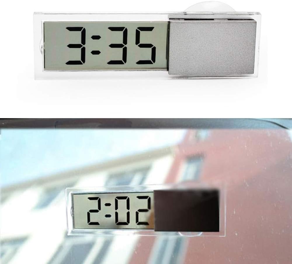 Eaglerich 1 unids peso ligero durable transparente coche electrónico reloj pantalla LCD digital con lechón más nuevo reloj LCD reloj