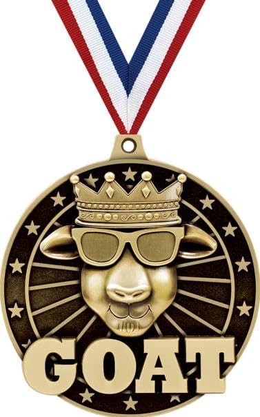 Medalla de cabra, el más grande de todos los tiempos, 3″ 3D Medalla Award