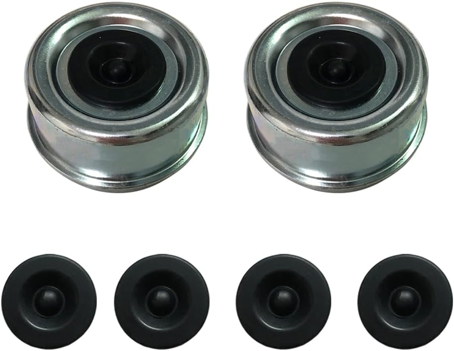 Tapa de grasa para eje de remolque, 2 tapas antipolvo para rodamientos de remolque de 2.72 pulgadas con 4 tapones de goma adicionales, cubierta de