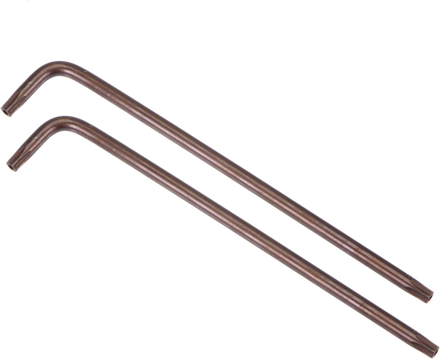 uxcell T25 Anti manipulación Torx Star Key Bit Llave, forma de L 5.12 pulgadas brazo largo, acero S2 2 PC