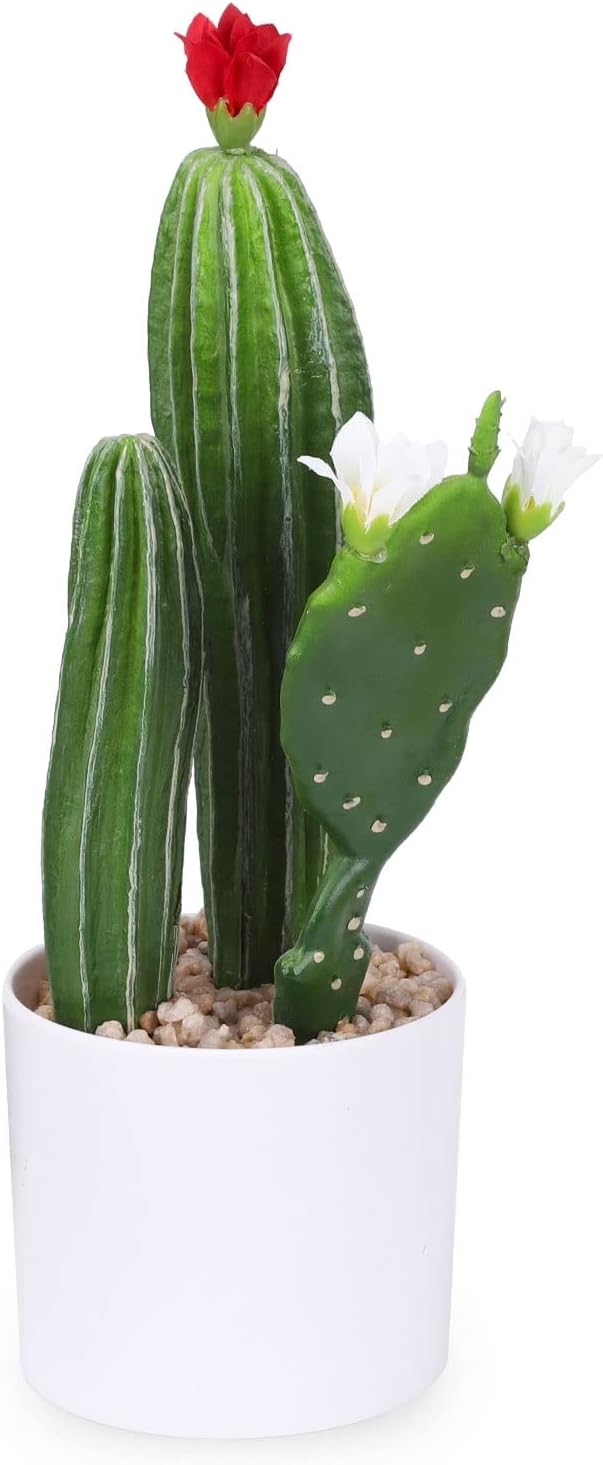 Cactus artificial de flores artificiales, suculentas, planta suculenta falsa de 9.8 pulgadas para decoración de escritorio, hogar, oficina, 1 unidad