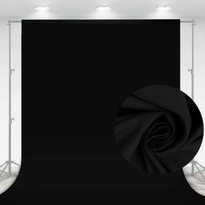 Chromakey – Telón de fondo negro para fotografía de 7 x 10 pies, tela de poliéster de alta densidad de color negro puro, pantalla plegable sin Chromakey – Telón de fondo negro para fotografía de 7 x 10 pies, tela de poliéster de alta densidad de color negro puro, pantalla plegable sin