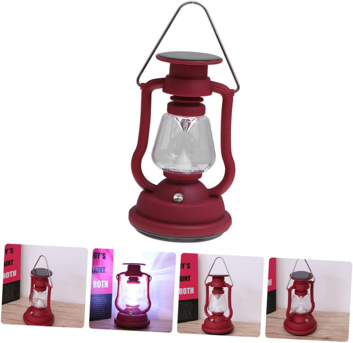DOITOOL Luces solares de camping retro lámparas de queroseno retro antiguo lámpara de aceite LED linterna de supervivencia linterna de camping