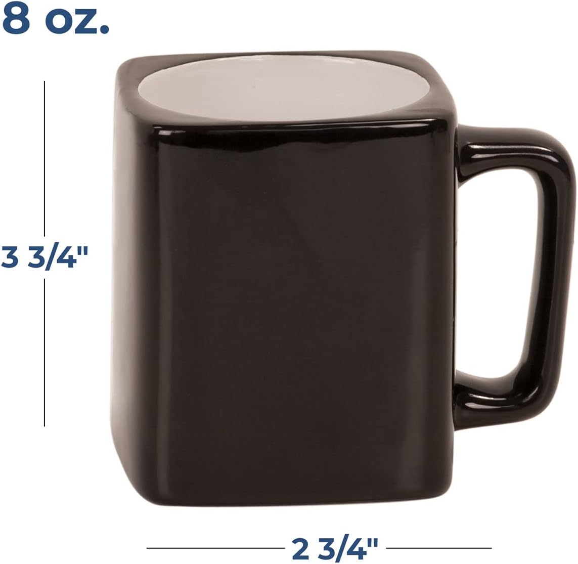 Sofia’s Findings Taza de cerámica cuadrada personalizada de 8 oz. – Taza de café personalizada