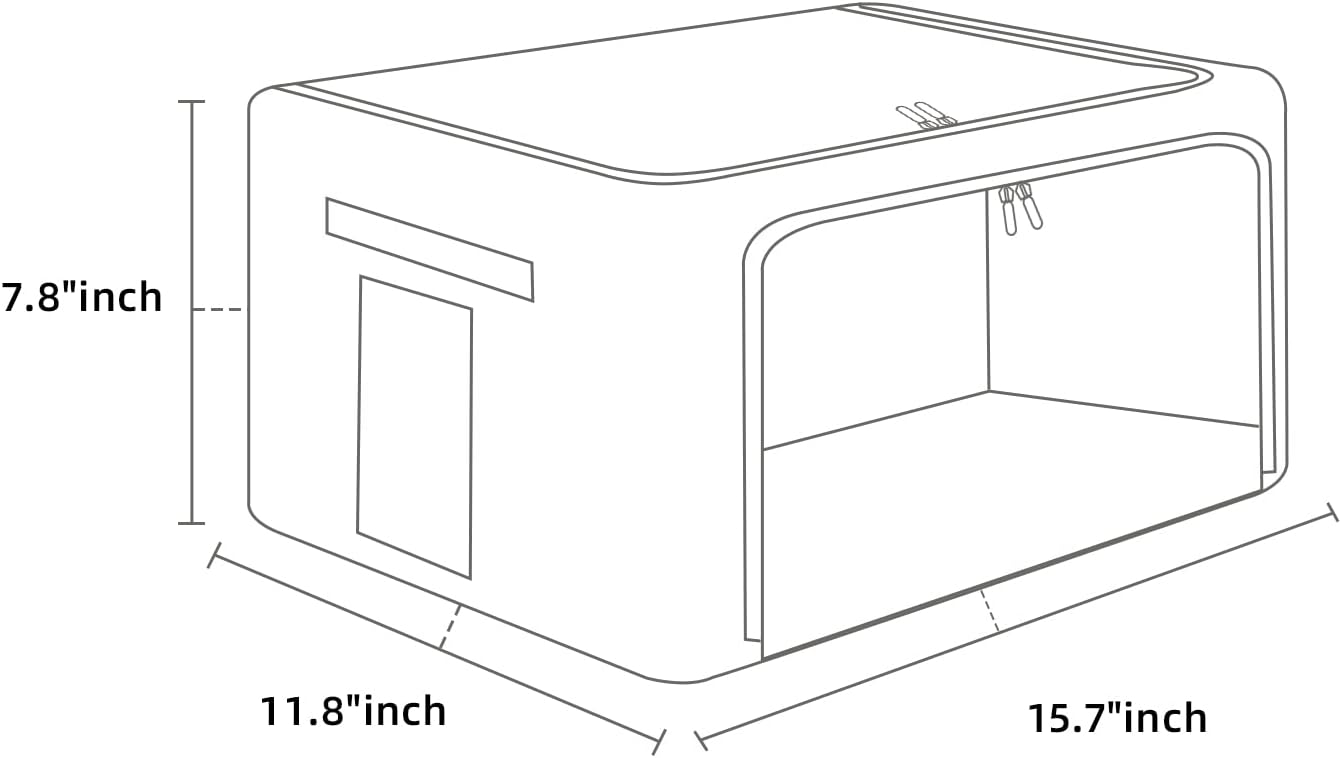 Paquete de 2 contenedores transparentes para almacenamiento de ventana  Gran almacenamiento de tela de lino apilable para ropa de 19.7 x 15.7 x 12.6