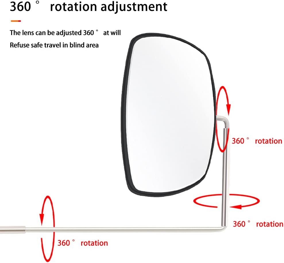 Pilarmuture Espejo de lentes de ciclismo, gran angular ajustable de 360 grados, espejo de bicicleta, espejo plano de visión trasera para ciclismo de
