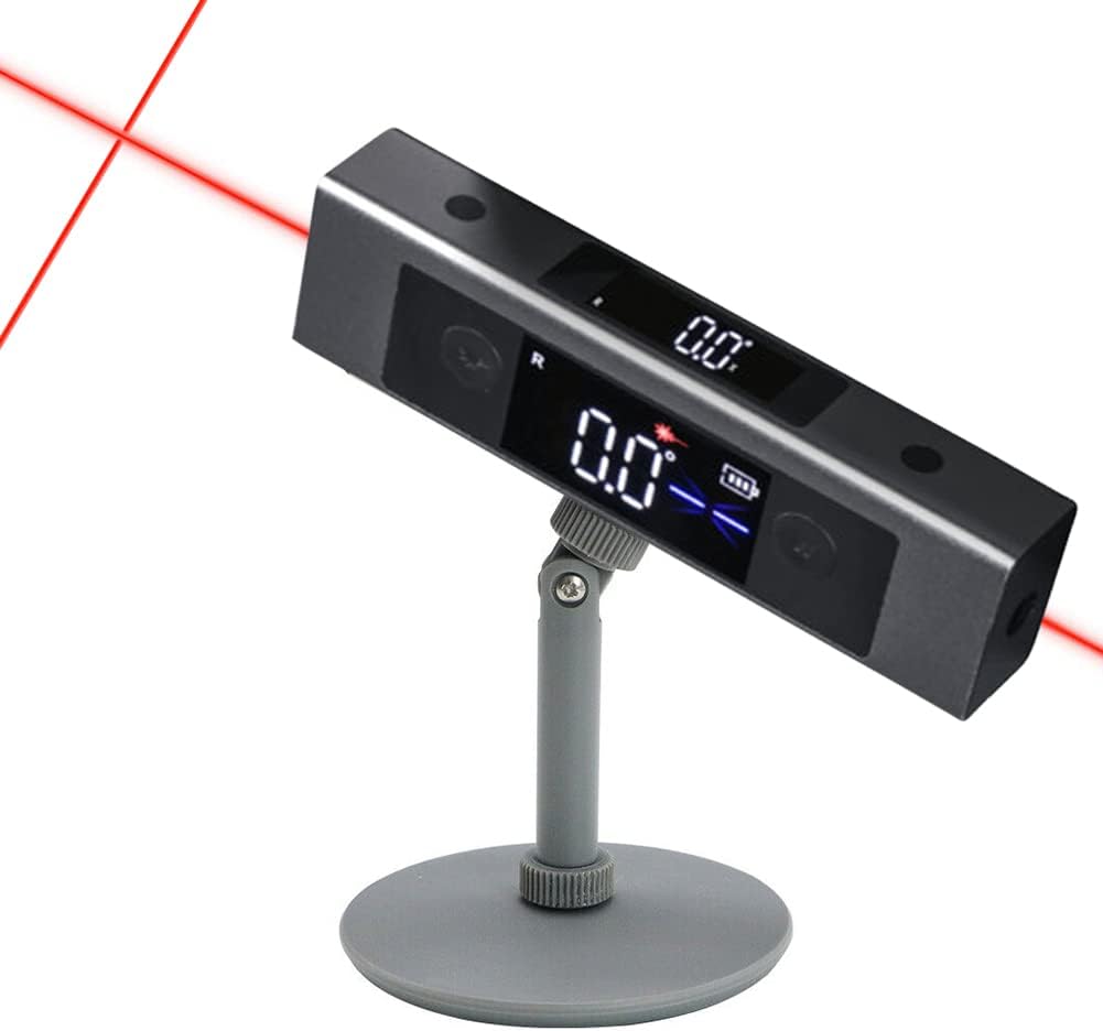Inclinómetro digital de transportador, regla L de medición de ángulo, con marca de luz roja bidireccional, buscador de ángulo de pantalla doble,