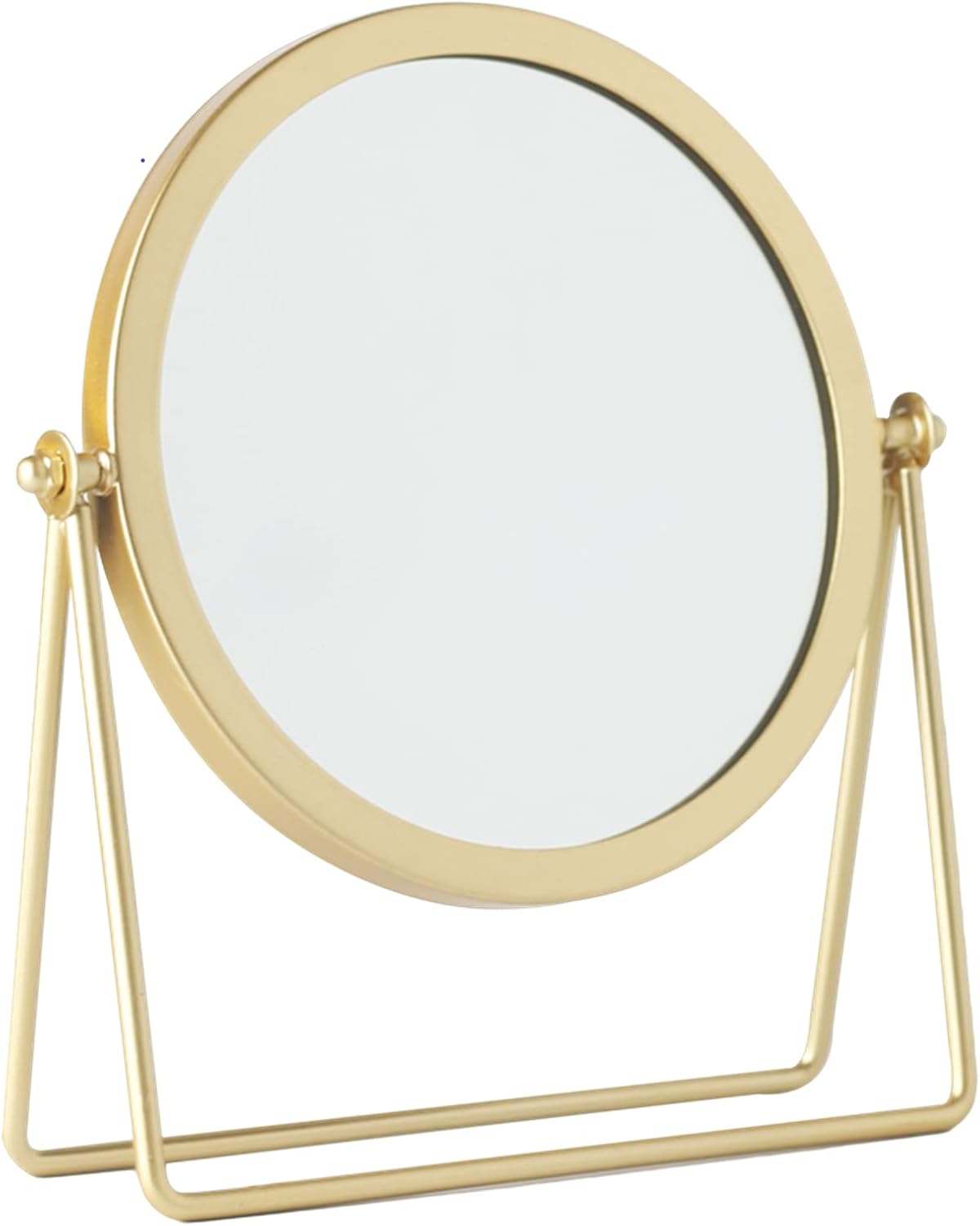 Geschaft – Espejo de maquillaje dorado de una cara para mesa, con rotación de 360, espejo de tocador de una cara, espejo giratorio redondo para