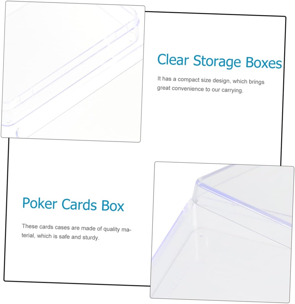 TOYANDONA 12 piezas transparentes para jugar carcasas de cubierta organizador de tarjetas, estuche de píldoras vacías de arte de póquer, accesorios