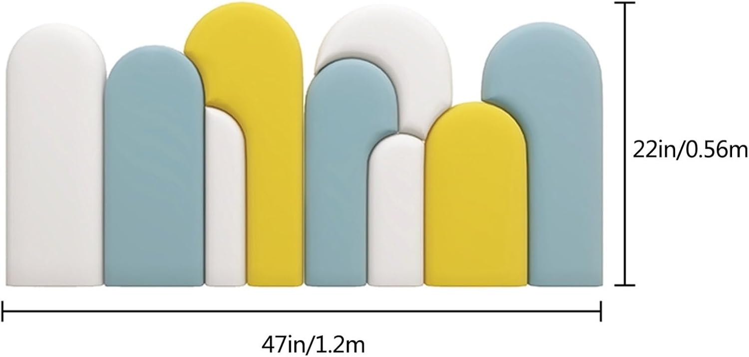 Cabecera 3D anticolisión acolchada de pared, cabecero tapizado, paneles de pared insonorizados para dormitorio y sala de juegos (color B, tamaño 47