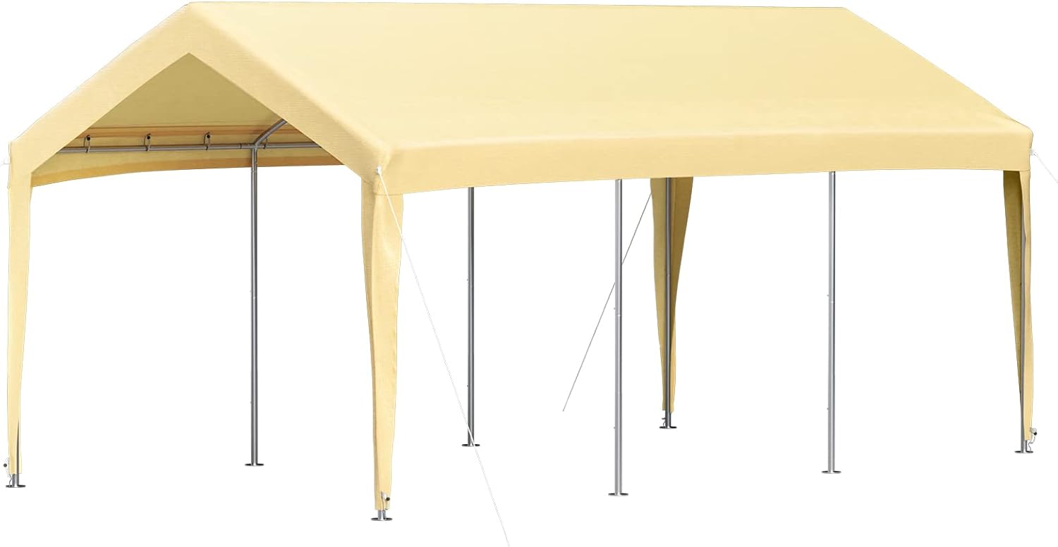 VEVOR Toldo de garaje de 10 x 20 pies, refugio de garaje resistente con 8 patas, tienda de campaña para fiestas al aire libre, cumpleaños, jardín,