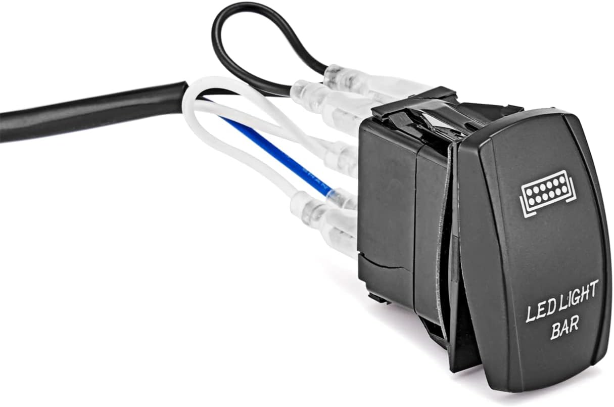 Kit de arnés de cableado universal de barra de luz LED de 1 plomo, interruptor basculante, 40A, 12V, encendido y apagado, fusible, compatible con