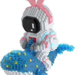 Kit de construcción de microladrillos de astronauta para niños y adultos, juguetes espaciales con kit de iluminación LED, compatible con ballena Kit de construcción de microladrillos de astronauta para niños y adultos, juguetes espaciales con kit de iluminación LED, compatible con ballena
