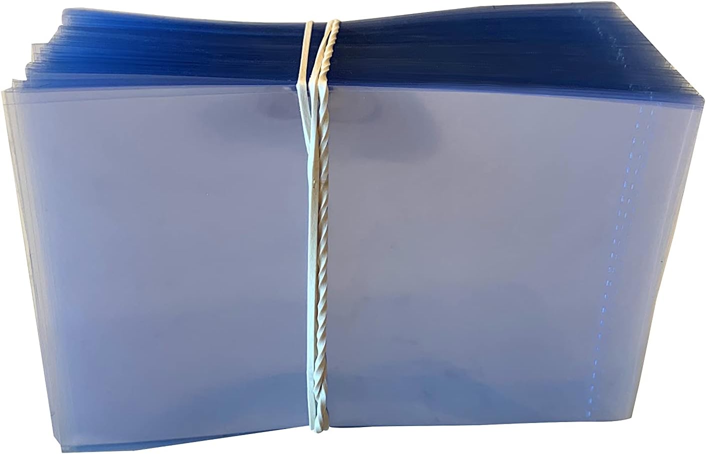 Banda retráctil perforada transparente de 3.701 x 2.205 in para tarros de especias, frascos pequeños, tarros de cosméticos y más. Rango de diámetro