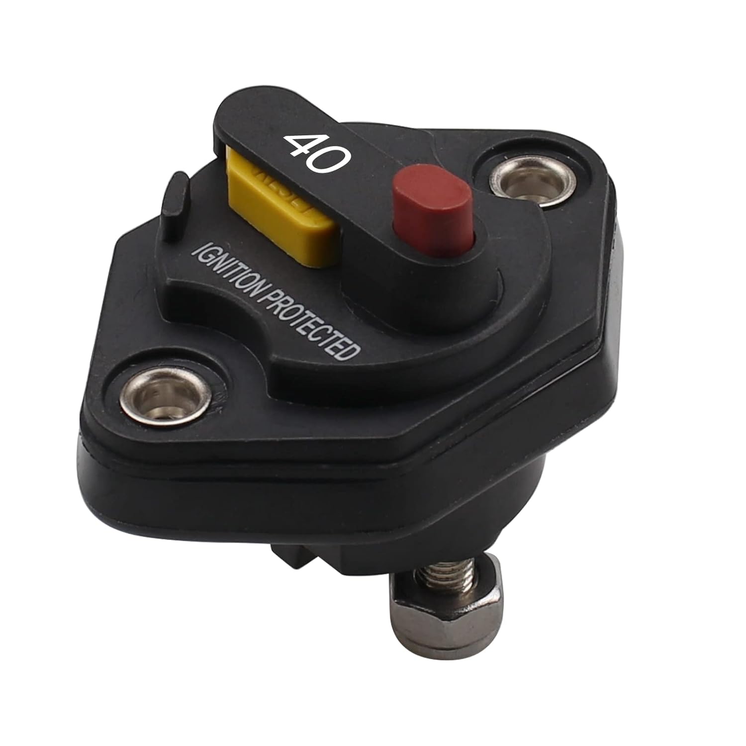 Disyuntor de montaje en panel de 12 V, 24 V, 32 V, CC, 40 A, con botón de reinicio manual conmutable para auto, camión, caravana, remolque marino,
