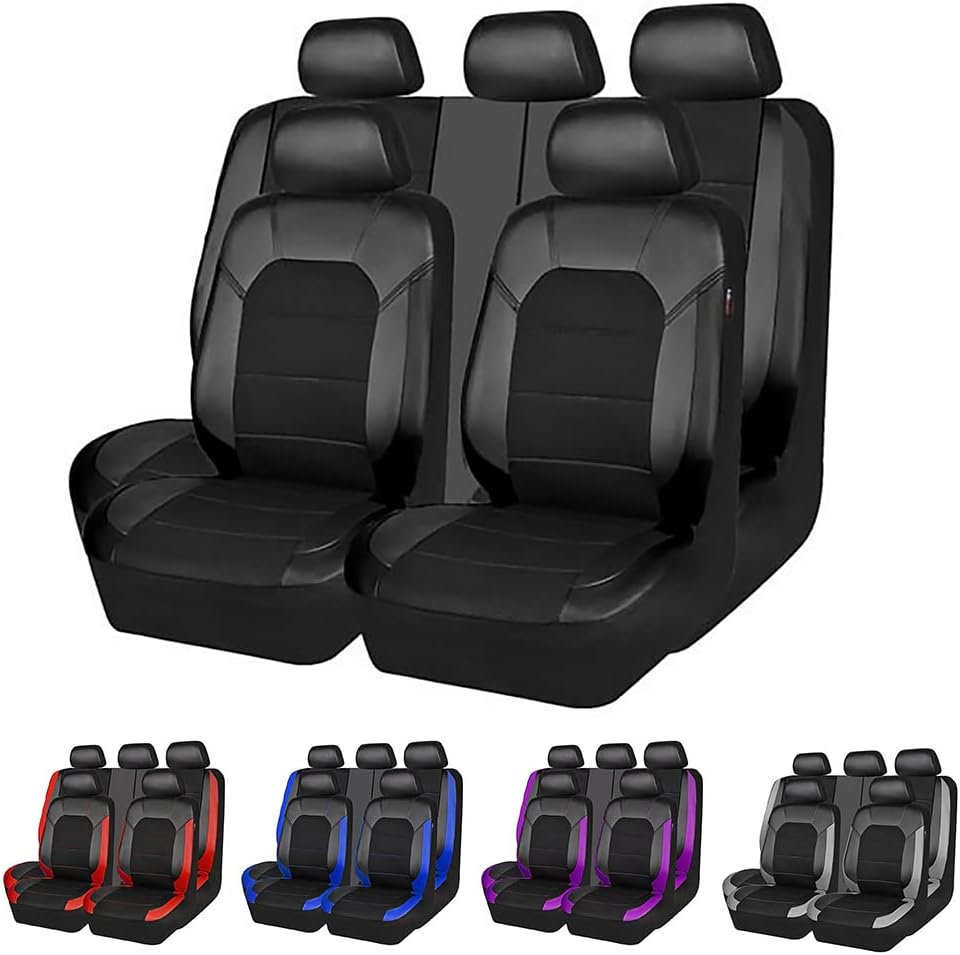 Asiento delantero de coche para Mazda 2 Mazda2 2007-2019 5 asientos, piel sintética + funda de asiento de tela, cómoda funda de asiento de
