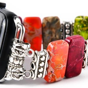 Natural Stone Imperial Jasper Bracelet Beaded-Bands Natural Stone Imperial Jasper Bracelet Beaded-Bands