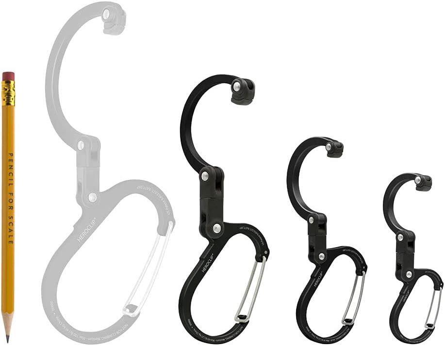 GEAR AID HEROCLIP Mosquetón giratorio de 360 y gancho (mediano) para camping, mochila, maletas y organización de garaje