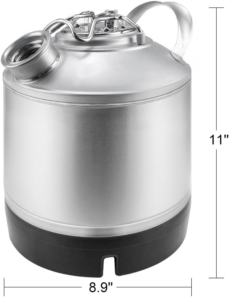 Barril de limpieza de 1.6 galones con sistema D Sankey Puertos, Barril de lavado con base de goma para limpieza de líneas de cerveza