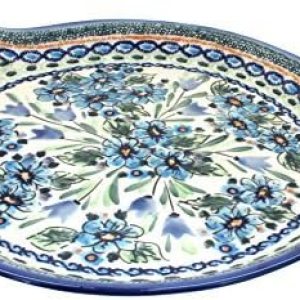 Blue Rose – Bandeja redonda para servir con asas Blue Rose – Bandeja redonda para servir con asas