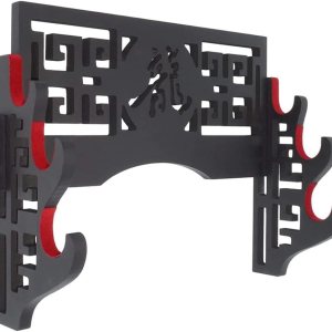 Soporte de pared de terciopelo con tiras de fieltro para Katana Wakizashi (dragón de 3 niveles) Soporte de pared de terciopelo con tiras de fieltro para Katana Wakizashi (dragón de 3 niveles)