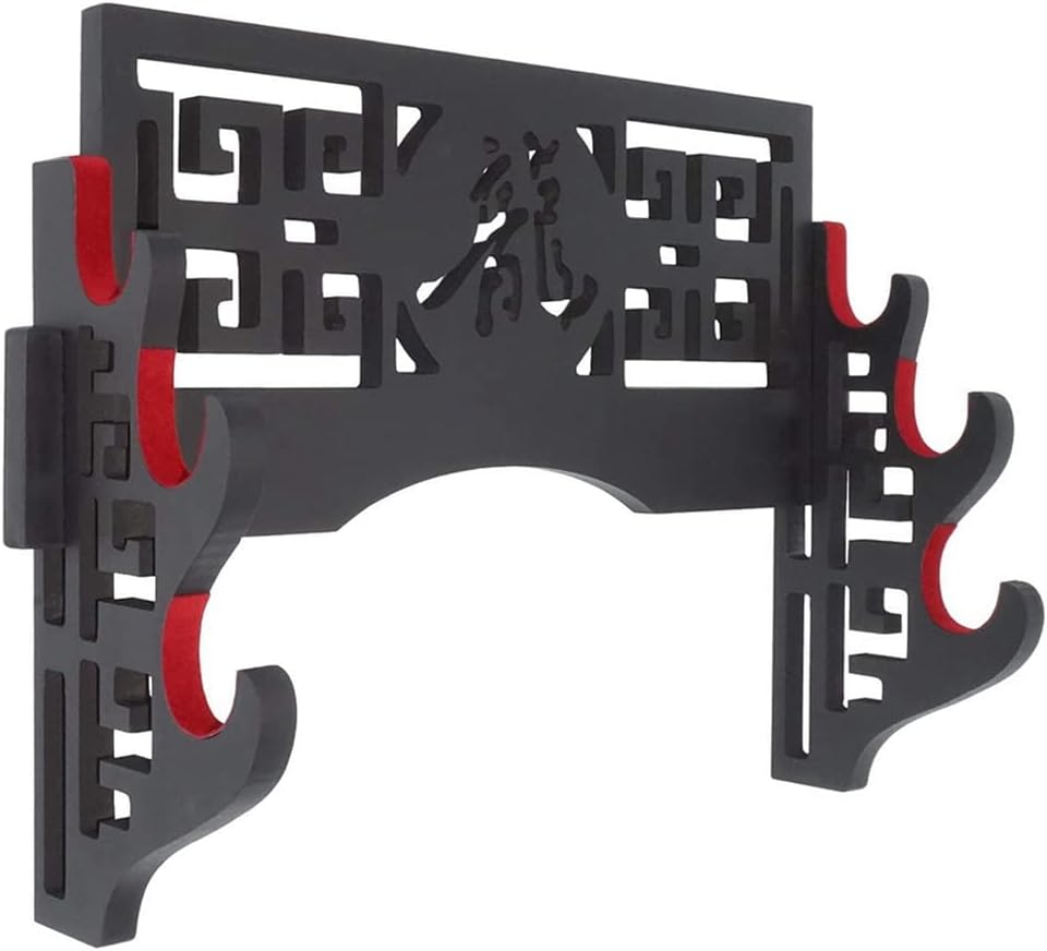 Soporte de pared de terciopelo con tiras de fieltro para Katana Wakizashi (dragón de 3 niveles)