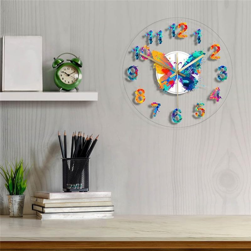 Reloj de pared de mariposa, arte de mariposa de vida silvestre, reloj de pared para decoración del hogar, regalos únicos de mariposa para hombres y