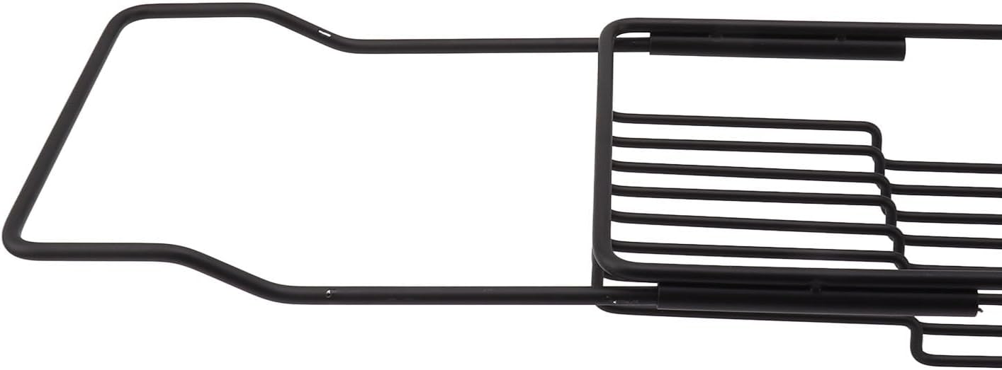 Estante de bañera de mármol con bandeja de bañera expandible antideslizante, ahorradora, multifuncional para regalo de calentamiento (negro)