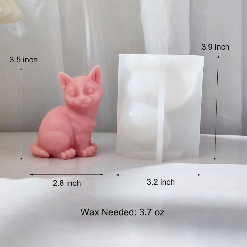 Lindo molde de silicona para velas de gato, para cera de jabón, resina epoxi, manualidades, cabeza torcida, gatitos, deshierbe, fiesta, cena, hogar,