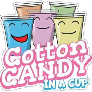 SignMission – Pegatina de algodón con diseño de caramelo en una taza de 11.8in, para camión de comida, tamaño SignMission – Pegatina de algodón con diseño de caramelo en una taza de 11.8in, para camión de comida, tamaño