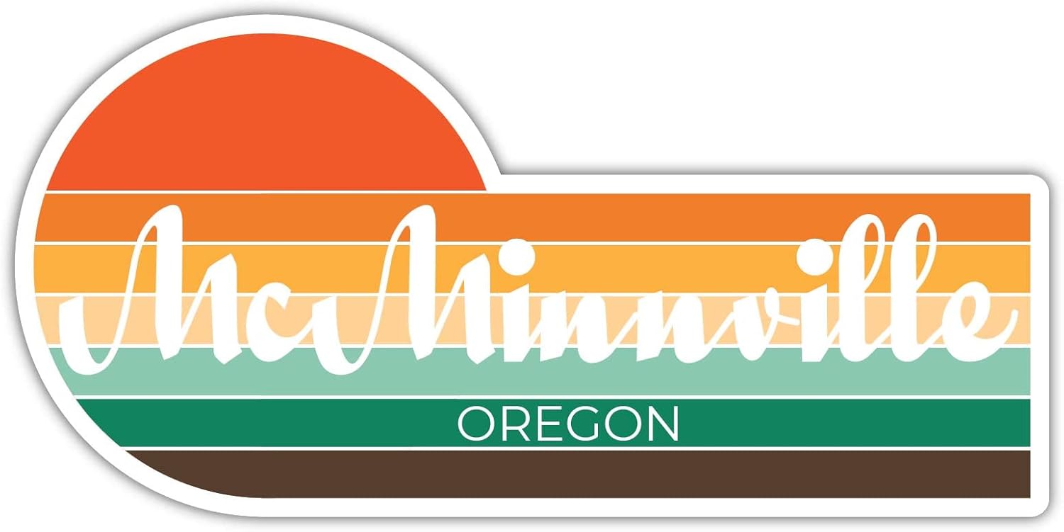 McMinnville Oregon – Imán para nevera (4 x 2.25 pulgadas), diseño estético retro vintage de los años 70