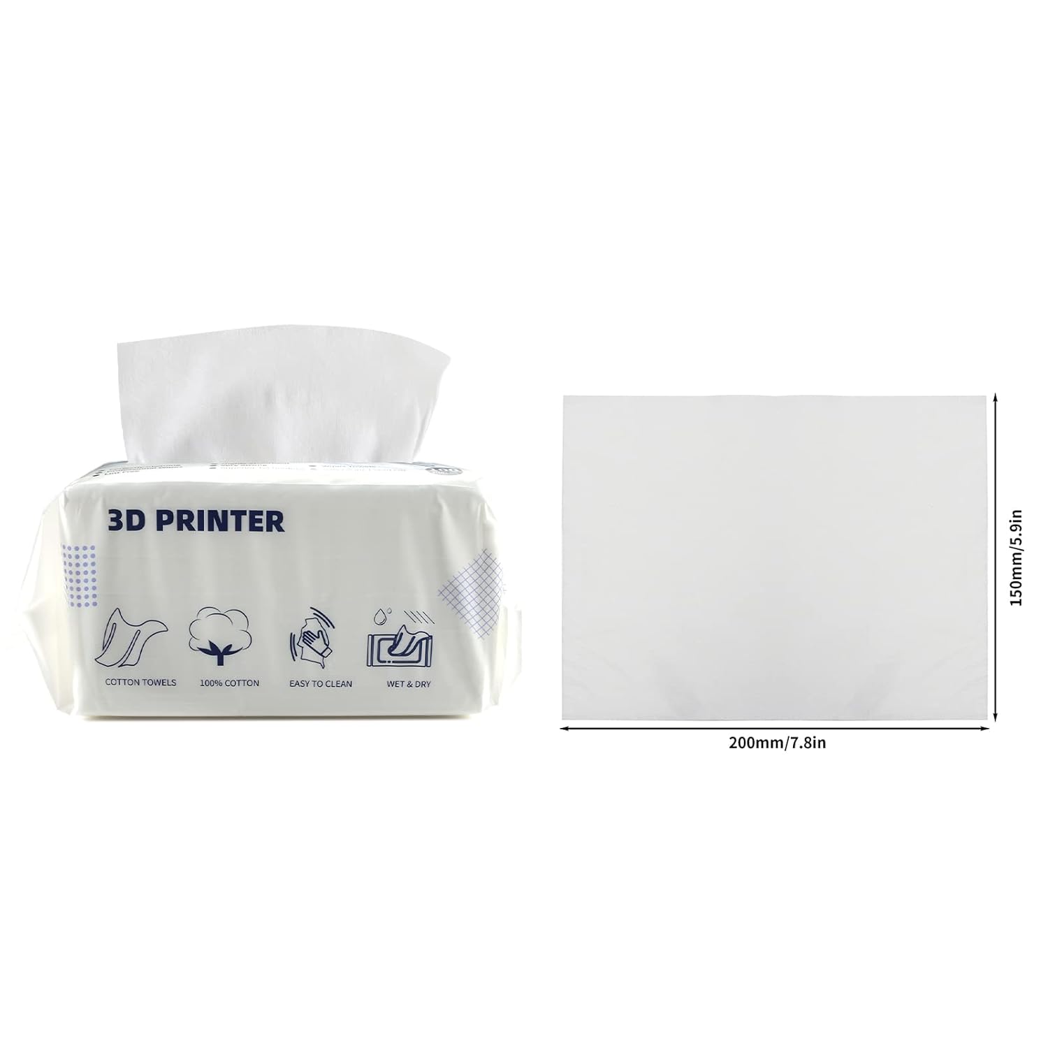 BCZAMD Toaiot – Accesorios para impresora 3D, herramienta de limpieza de resina, toallitas secas, sin pelusas, toalla desechable, 100 unidades de